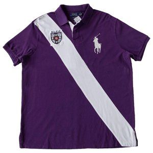 NEW $125 Polo Ralph Lauren Custom Fit Shirt! Sm  Purple With White Sash Stripe